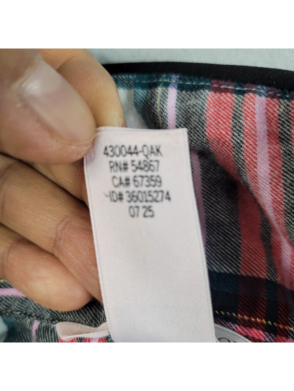 Victorias Secret Flannel Pajama Set S Small Plaid Shimmer Red Pink Metallic PJs - Picture 2 of 13
